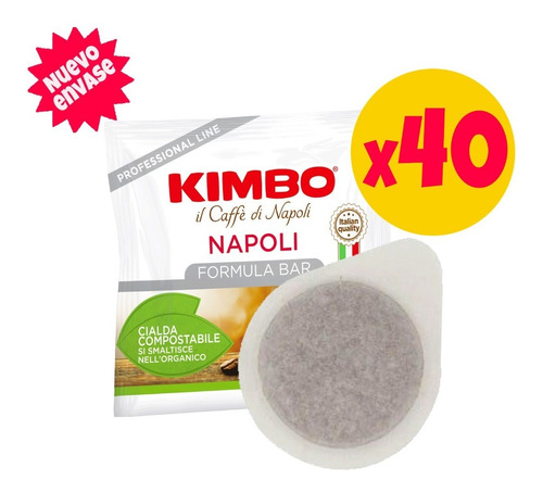 Café Italiano Kimbo Napoli Pack 40 Pods (ese) Biodegradables