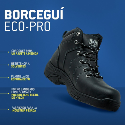 Imagen 9 de 10 de Calzado De Seguridad Ten-pac Borcegui Ecopro Color Negro