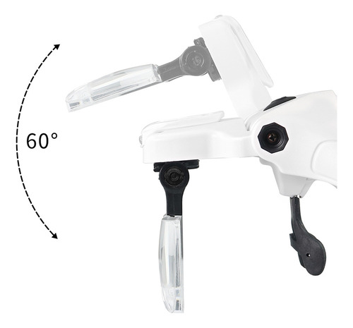 . Lupa Para Diadema Iluminada Con Led, 5 Lentes Desmontables