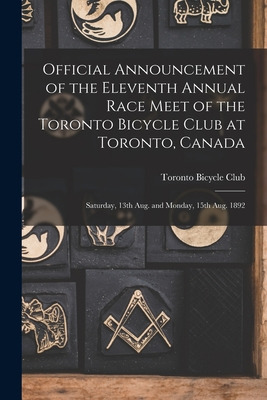 Libro Official Announcement Of The Eleventh Annual Race M...