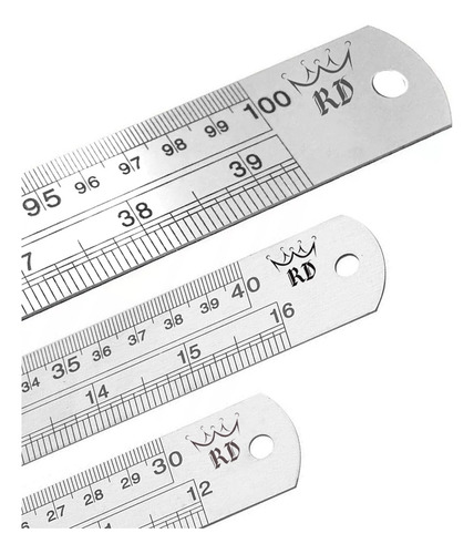 Reglas Metalica Precisión 100cm/40in + 40cm/16in + 30cm/12in