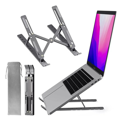 Soporte Ajustable Para Laptop Base Portatil Plegable Tablet Plateado