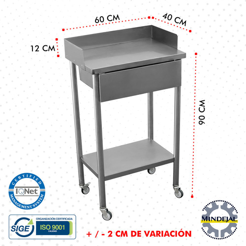 Mesa para instrumental médico Mindejal MPA-111-R
