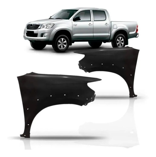 Par Paralama Hilux 2012 2013 2014 2015 Com Furo Moldura 