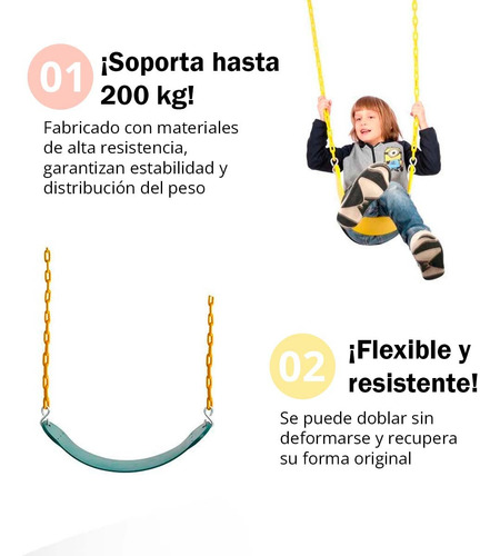 Columpio Para Niños Juegos Infantiles Jardín Exterior 2pzs Rosa