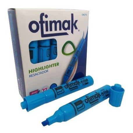 Resaltador Redondo Azul Ofimak (caja De 12)