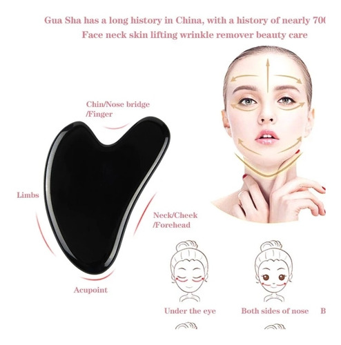 Imagen 3 de 4 de Gua Sha Masaje Rodillo Onix Piedra Natural Elimina Bloqueos