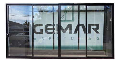 Ventana Corrediza Aluminio Modena 2 Guias 4 Hojas Lam 3+3 Negro