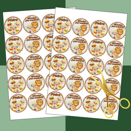 Kit Imprimible Cumpleaños Candy Bar Payaso Plim Plim Safari