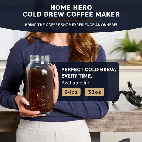 Cafetera Cold Brew Con Cuerpo De Vidrio Resistente Y 2 Tapas