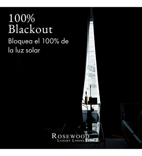 Cortina 100% Blackout 240x132 Engomada X2 Rosewood Tipo Lino Color Gris Medio