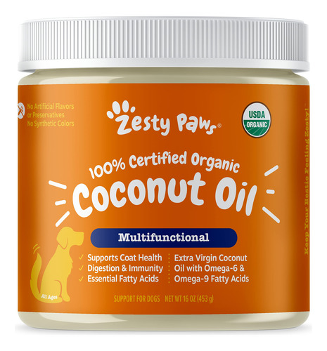 Aceite De Coco Para Perros Orgánico Virgen 16oz Digestión
