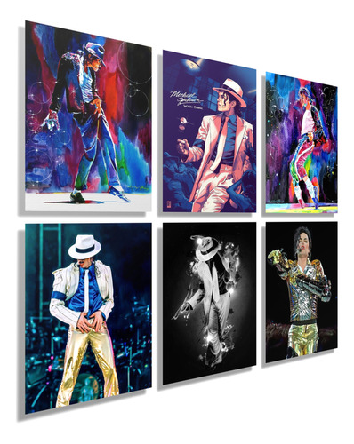 Cuadros Decorativos Set De 6 Posters  De Michael Jackson.