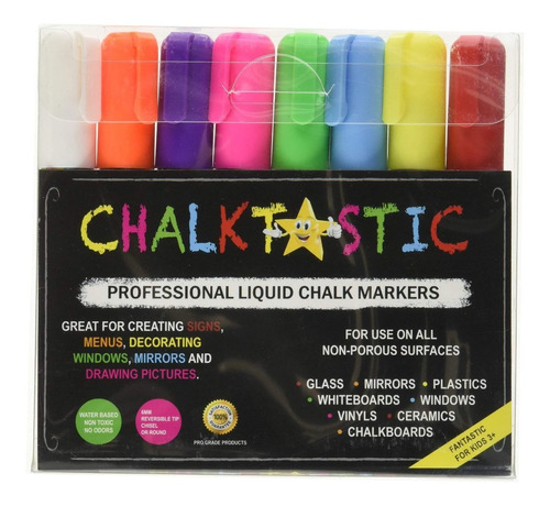 Marcadores De Tiza Liquida Chalktastic 8 Un. Multicolor