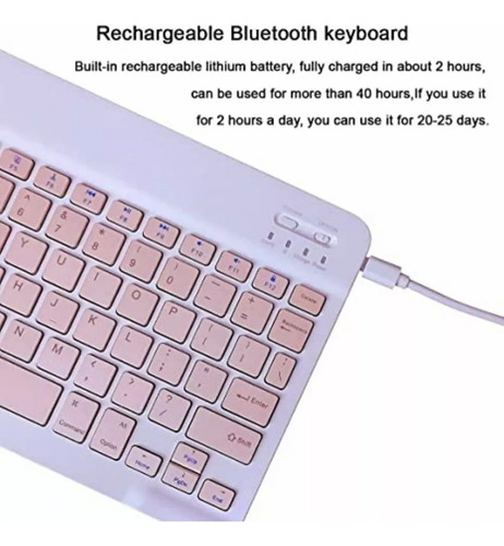 Teclado Bluetooth Con Ratón Soporte De Teléfono/tablet