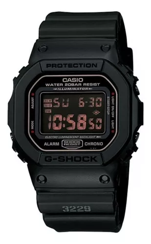 Reloj pulsera Casio G-Shock DW5600 de cuerpo color negro, digital