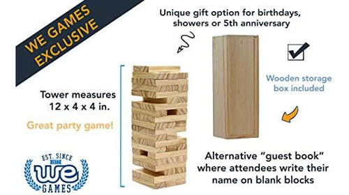 We Games Torre Apilable De Bloques De Madera, Juego De Apila