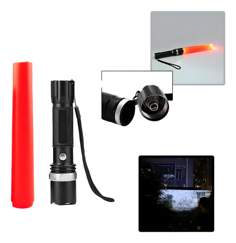 Lanterna Tática Led Cree Q5 Zoom Recarregável Potente Lanterna Preto Luz Branco