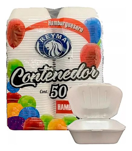 Contenedor Térmico Para Hamburguesas Reyma 50 Piezas