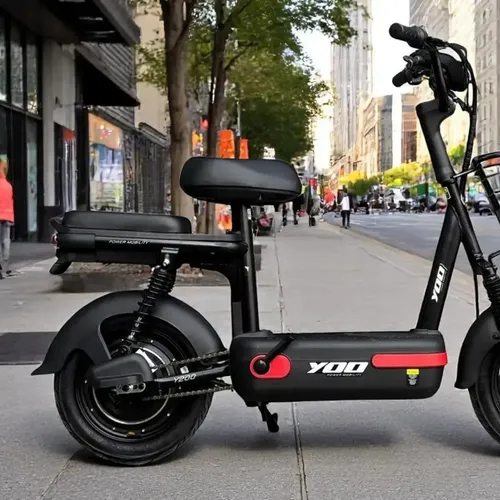 自転車本体 Yuu Bicicleta Elétrica Yoo Y200 350W Preto/Vermelho 32km/h Bateria