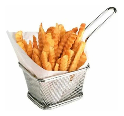 5 Mini Canastilla Freir Papas Colador Acero Inoxidable