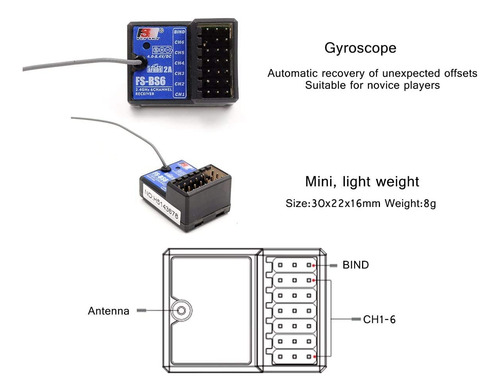 Hobbymate Flysky Fs-bs6 Receptor Para Transmisor De Radio De