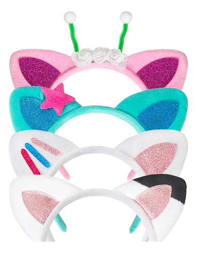 Diadema De Orejas De Gato 4 Diademas Para Fiesta Halloween
