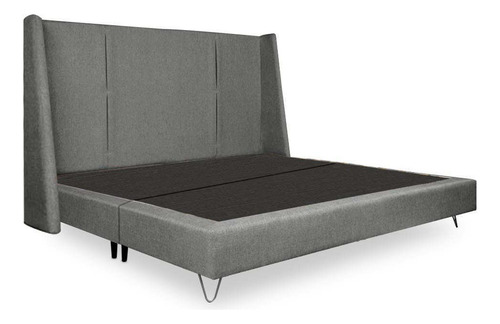 Cama Queen Size Realy Gris Claro Këssa Muebles
