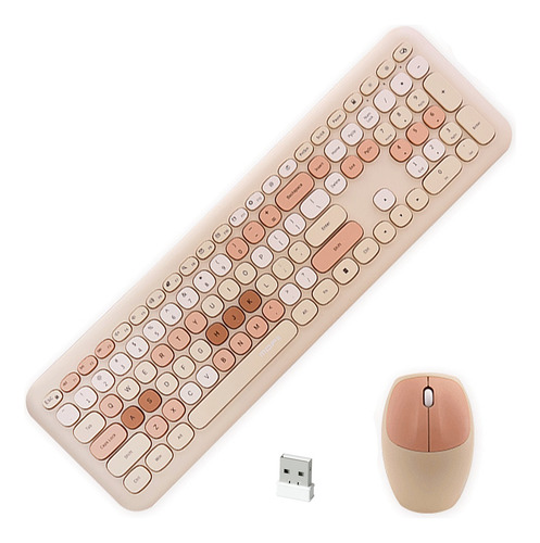 Juego De Teclado Y Ratón Mofii 606 En Té Con Leche