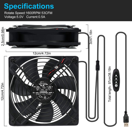 Sxdool Ventilador De Refrigeración Para Computadora Usb Dual