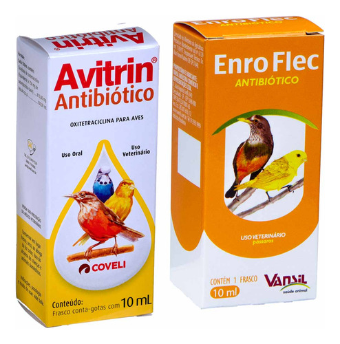 Kit Avitrin Vansil Enro Flec Pássaros Canário Trinca Coleiro
