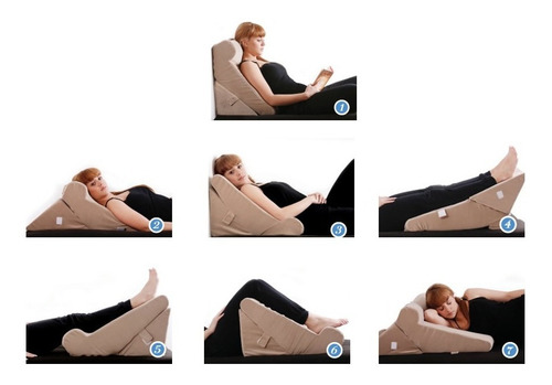 Imagen 2 de 9 de Almohadon Triangular Descanso 7 En 1 Funda Lavable Envio Gratis