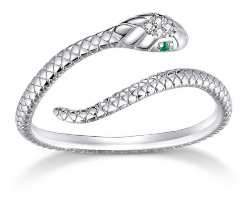 Anillo Ajustable Plata 925 Snake Serpiente Joyas Mujer.