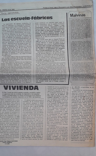 Diario Revista Antigua * Peronista Por La Lib Naciona * N° 1 (Usado)
