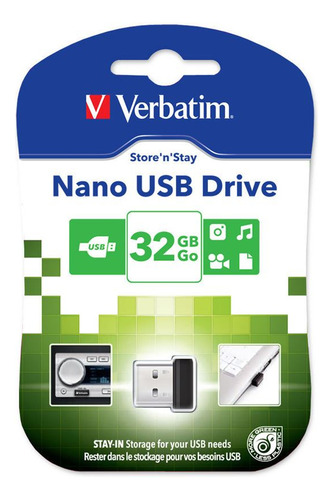 Pendrive 32gb Verbatim Nano Usb Negro Clé Usb Drive