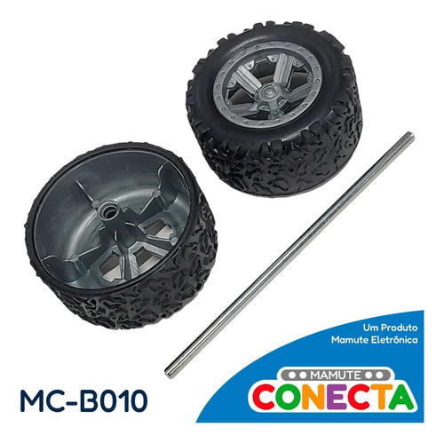 Conjunto 2 Rodas Plásticas Emborrachadas 17x38mm Com Calota