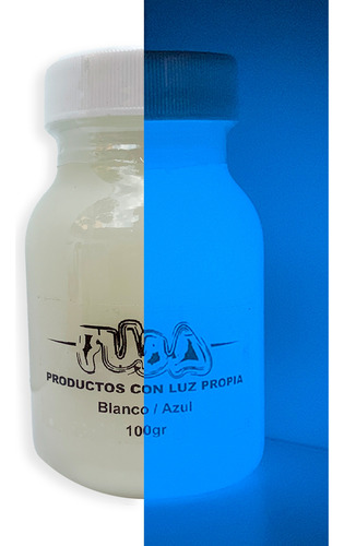 Pintura Brilla En La Oscuridad Fuba Glow 100gr Fluorescente Blanco/azul