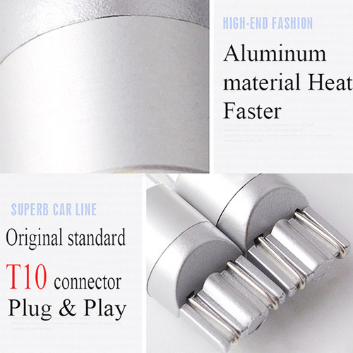 2 Bombillas Led W5w T10, 2 Smd 3030, Superbrillantes, De Col