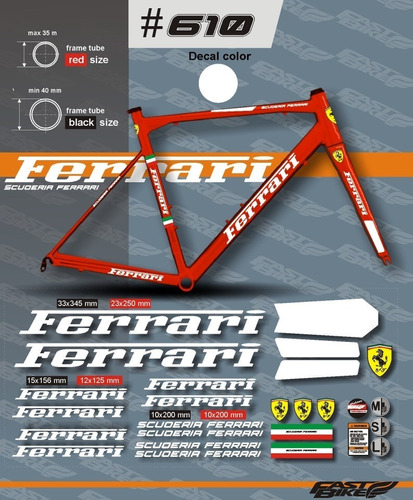 Calcomanias Pegatinas Stickers Planilla Bicicleta Ferrari