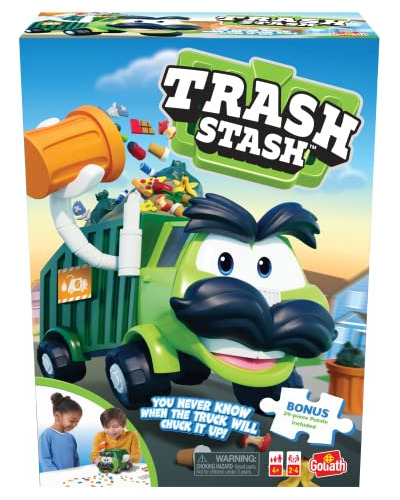 Juego Goliath Trash Stash Con Rompecabezas De 24 Piezas Para