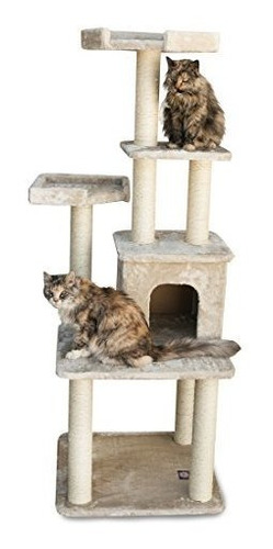 Majestic Pet Products 64 Pulgadas Beige Casita Gato Muebles 