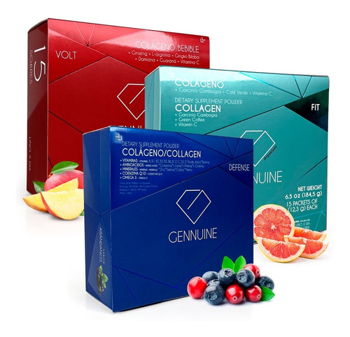 Combo Fitness - Colágeno Gennuine (1 Fit, 1 Volt, 1 Defense)