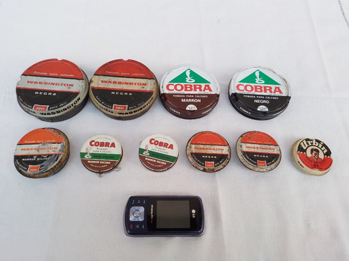 Lote Antiguas Latas De Betun Pomada Cobra Wassinton Urbin