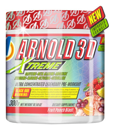 Arnold 3d Xtreme Pré Treino 300g Arnold Nutrition Sabor Fruit punch