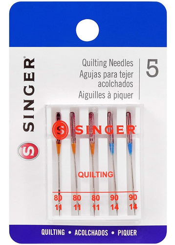 Singer 44729 Agujas Para Maquina De Acolchar, Tamaños 80/1