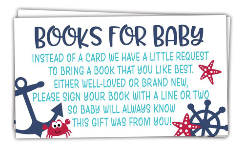 50 Libros Nauticos Para Tarjetas De Solicitud De Baby Shower