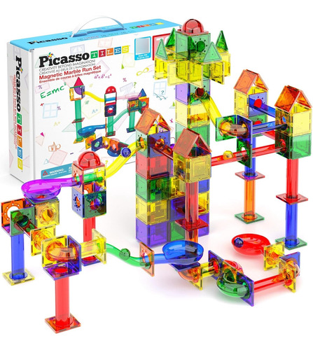 Picassotiles 70 Piezas De Mármol Run Maze Race Track Magneti