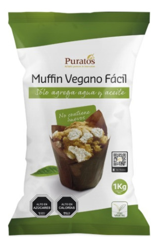 Mezcla Para Muffin Vegano Fácil Sin Huevo Puratos 1 Kg
