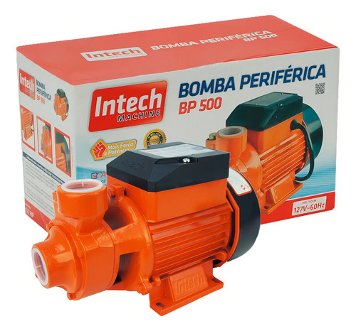 Bomba D´água Periférica 1/2 Hp Bp500 Intech Machine Cor Laranja Frequência 60 Hz