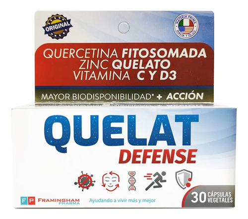 Quelat Defense X 30 Cápsulas - Framingham 